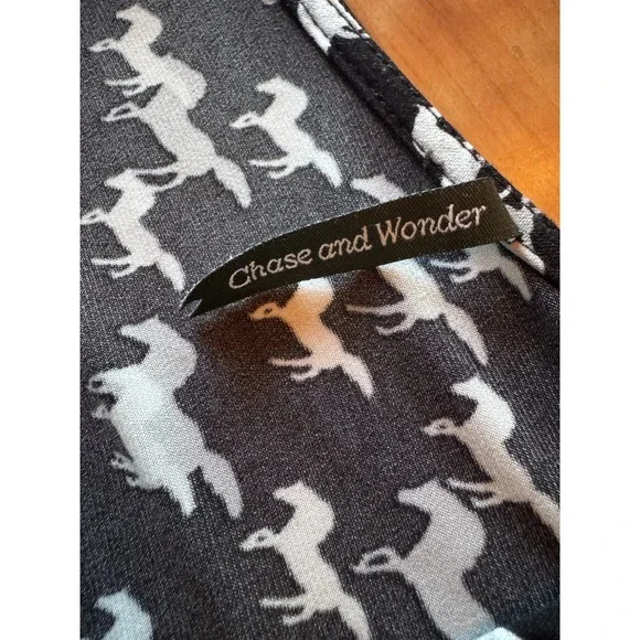 Chase And Wonder Horse Theme Faux Wrap Dress Black White *No Size Tag Smaller - Picture 7 of 10